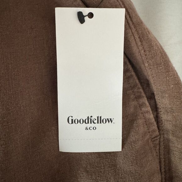 Goodfellow & Co Shorts Flat Front Every Wear Linen Blend Mens Size 34 Brown New - Picture 9 of 10